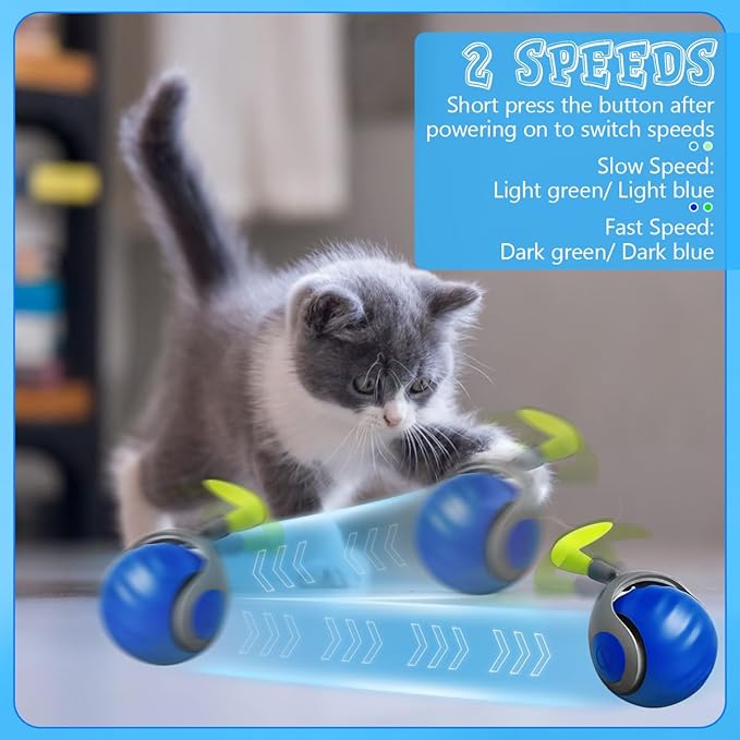 Smart Interactive Cats Toy Balls,Automatic Moving Balls for Cat Dog Touch Motion Rolling Toy Ball,Self Rolling Smart Ball Toy Interactive Cat Toys with Tail