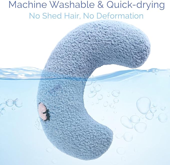 Cat Pillow, Small Pet Sleeping Pillow U-Shaped Ultra Soft Fluffy Cat Pillows for Indoor Cats Dog Neck Pillow Small Pet Toys Yellow