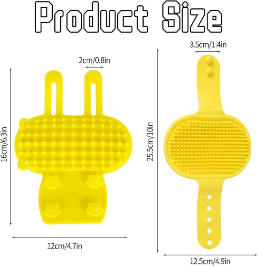 4PCS Cat Self Groomer Silicone, Cat Corner Chin Scratcher, Rubber Face Grooming Brush for Indoor Cats, Self Groomer Wall Brush for Sofa Table Legs Scratching Post Use Pet Supplies, Green Yellow