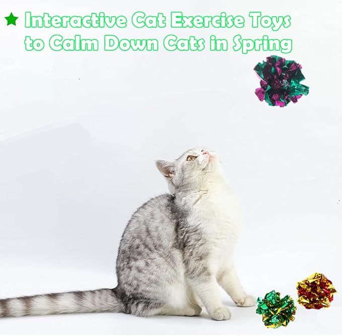 Original Mylar Crinkle Balls Cat Toys - 24 Pack