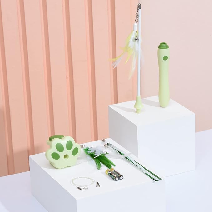 3-in-1 Retractable Cat Wand Toy for Indoor Cats Interactive Cat Feather Toys