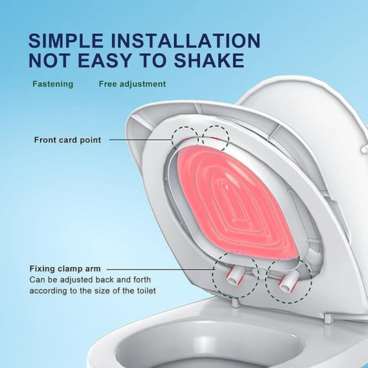 Ejoyous Cat Toilet Training Kit, Reusable Cat Toilet Trainer for Pet Cleaning, Universal Potty Training Toilet System Train Cat to Use Toilet (White Tray, 1 Inner Support)