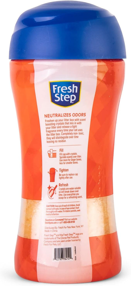 Fresh Step Cat Litter Crystals in Tropical Summer Breeze Scent - Cat Litter Box Deodorizer - Combats Odors and Neutralizes Smells to Keep Your Home Clean, 15 Ounce - 3 Pack