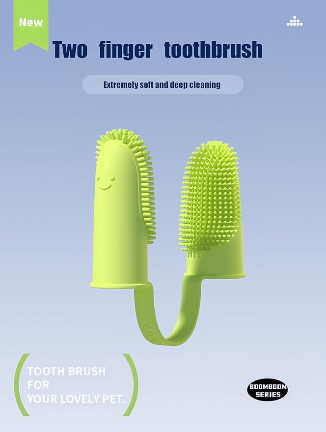 Pet Toothbrush, Dog Teeth Cleaning, Dog Finger Toothbrush,Double Ended