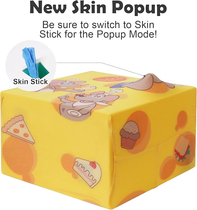 Migipaws Automatic MigiBox Plus Cat Toys 3 n1 Interactive Pounce Mystery Under PopSkin 12 Holes Cardboard Kitten Toys for Indoor Rechargable 8 Accessories(White)