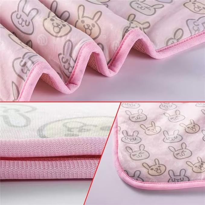 NACOCO Pet Cooling Mat Cat Dog Cushion Pad Summer Cool Down Comfortable Soft for Pets and Adults (M, Pink)