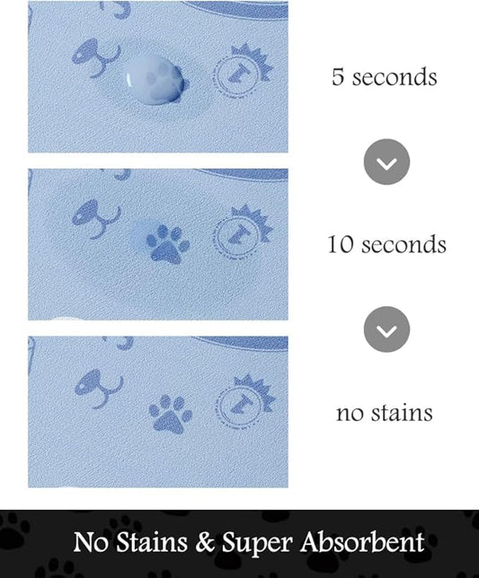 Pet Feeding Mat-Absorbent Dog Mat for Food and Water Bowl-No Stains Quick Dry Water Dispenser Mat-Dog Accessories Pet Supplies-Bowl for Messy Drinkers(PAW,12"x19"