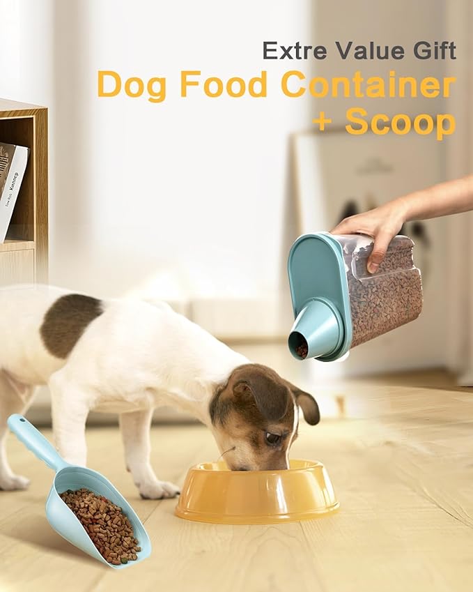 ANVS 2 Pack Dog Food Storage Container - Collapsible Cat Food Container with Airtight Lids, and Scoop,Dry Food For Dog, Cat and Other Pet Food (Grey, 10 lbs)