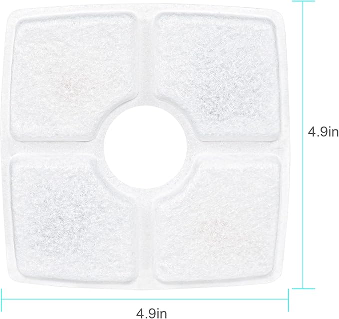 Wonder Creature Cat Water Fountain Filter, Square Cat Fountain Replacement Filters, 16 Filters Pack