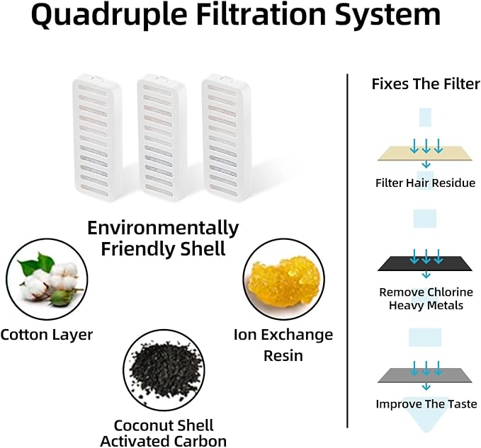 85oz/2.5L Cat Water Fountain, Ultra Quiet Pet Water Dispenser with Smart Pump and 3 Replacement Filters, Automatic Flower Fountain for Dog & Cat (Pink)