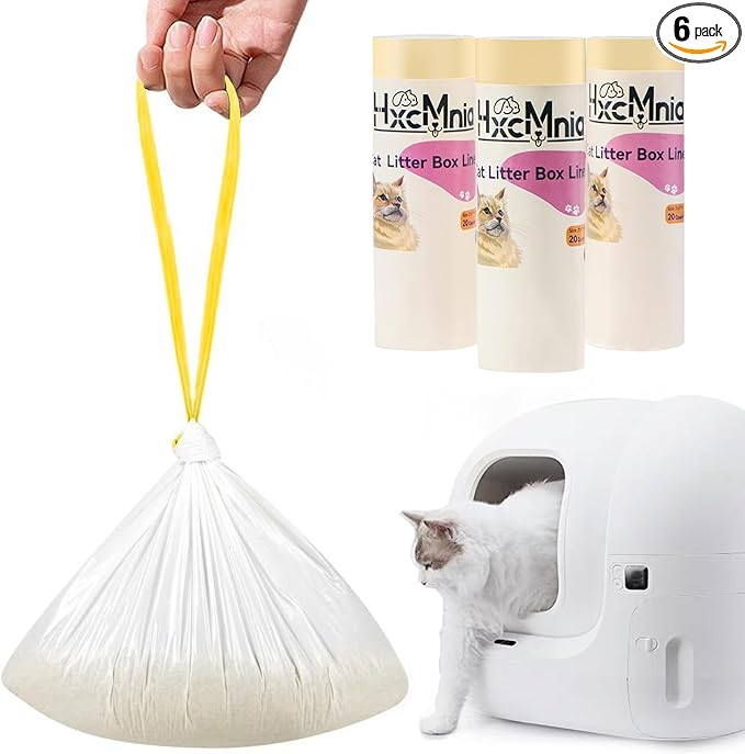 120 Count Self-Cleaning Litter Box Liners for PURA X/MAX - Leakproof & Odor-Control Design, 2x Thicker Material Than Standard Liners, Automatic Cat Litter Box Accessories
