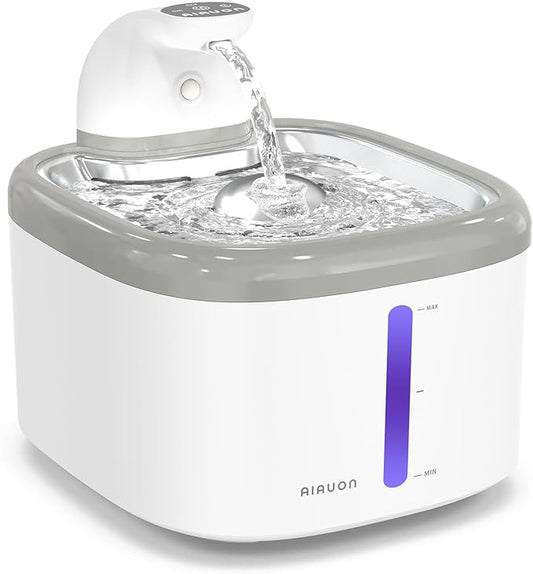 cat Water Fountain Wireless - 118oz/3.5L Cordless Automatic Water Dispenser for Cats, Stainless Steel Water Bowl for Pets no Spilling, Cat Feeding & Watering Supplies with 5 Filters