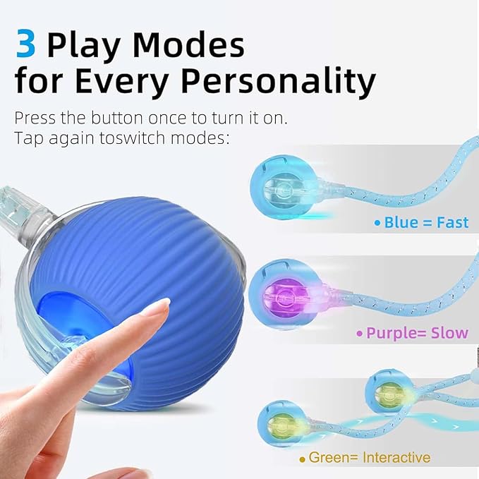 Speed 2.0 Tail Interactive Cat Toys for Indoor Cats, Chirping & Motion Activate Ca t Toy, Smart Kitten Rolling Ball Moving Ball Toys, Rechargeable Dog Cat Bal l for Enrichment Exercise (Pink)