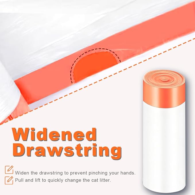 160 Pack Cat Litter Bags with Drawstring,Compatible with Litter Robot 3 & 4, Self Cleaning Automatic Cat Litter Box Bags (10-12 Gallons)