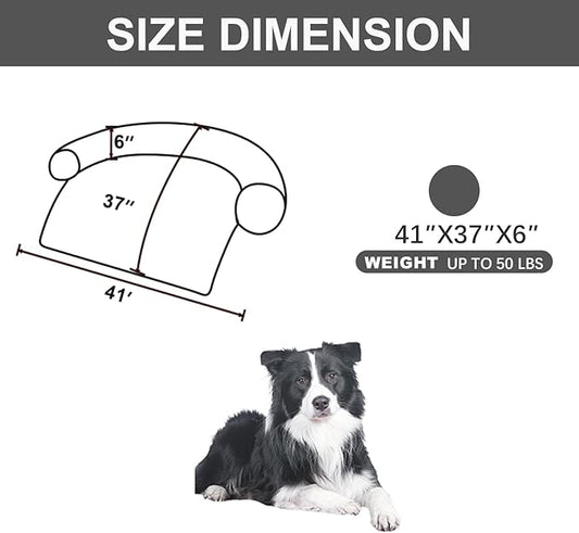 Calming Dogs/Cats Bed Mats, Dog Pad Washable Removable Couch Cover, Plush Long Fur Mat for Pets, Waterproof Lining, Perfect for Small, Medium and Large Dogs and Cats (Dark Gray, 41"x37")