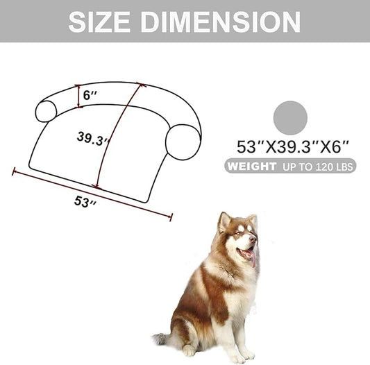 Calming Dogs/Cats Bed Mats, Dog Pad Washable Removable Couch Cover, Plush Long Fur Mat for Pets, Waterproof Lining, Perfect for Small, Medium and Large Dogs and Cats (Light Gray, 53"x39")