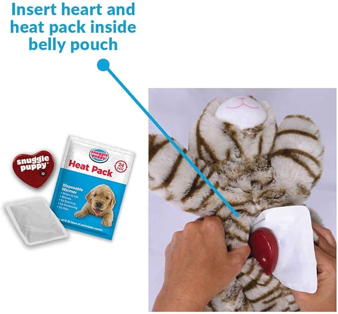 Snuggle Kitty Heartbeat Plush Cat Toy by Snuggle Puppy - Cat Calming Toy and Anxiety Relief for All Breed Sizes