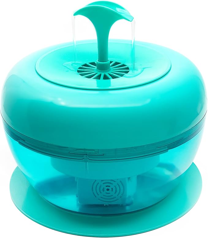PURRoducts Purrfect Water Fountain for Cats and Small Dogs with Premium 5-Layer Filter That Lasts Up to Two Months. Splash Free and Tip-Proof Design. Low Water Auto Shut-Off Feature.