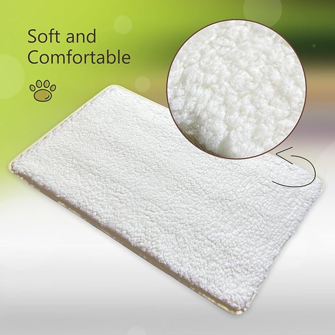 Replacement Pad for Dog Carrier Cat Carrier Pet Carrier, Plush and Rattan Mats, Double-Sided, Dog Bed Mat Crate Mat Kennel Pad 2-Pack 20" * 13"