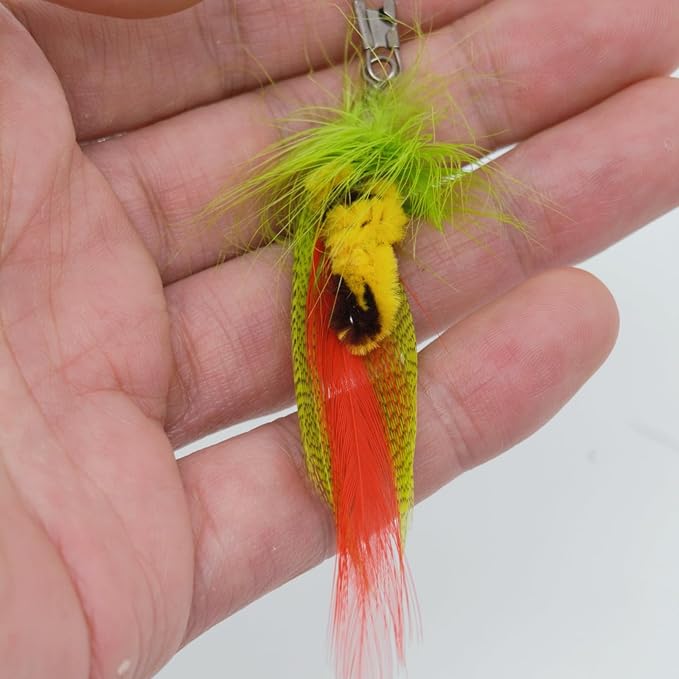 Interactive Cat Toys - 10 PCS Cat Retractable Wand Toy and Feather Toys Refills, Enrichment Toys for Indoor Cats,Kitty Toys on a Stick,Kitten Toy Small Feather Insects