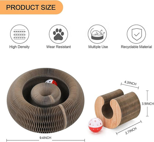 TV Cat Scratcher Cardboard Lounge Bed, Cat Scratching Board, Durable Board Pads Prevents Furniture Damage (L-Shape) (Reversible)