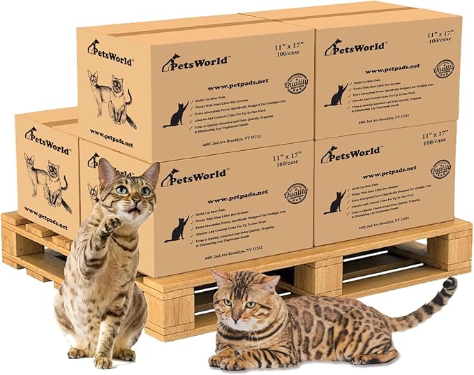 PETSWORLD Multi Cat Pad Refills for Cats Breeze Litter System, Ultra-Absorbent, Quick Dry - (600 Count, Fresh Scented)