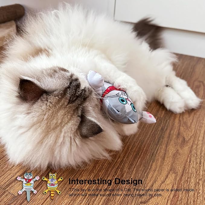 TTcat Organic Catnip Pillow for Cats & Kittens,Cat Chew Toy for Indoor Cats,Catnip Kicker Toys,White Cat…