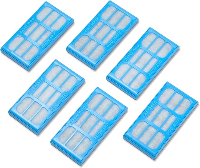 Cat Mate 6-Pack Replacement Fountain Filter Cartridges (Compatible with all Cat Mate / Dog Mate Fountains)