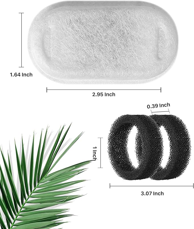 SOOFPET 16pcs Cat Water Fountain Filter - Pet Fountain Filters Replacement - Sponge and Carbon Filters for Automatic Dog Water Bowl Dispenser - Provide Clean Drinking Water for Small Animals