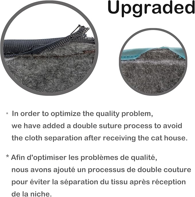 Jongee Cat Cube House Foldable Cat Condo with Reversible Cushion & Scratch Pad for Small Cats, Gray, 13”×13”×15”