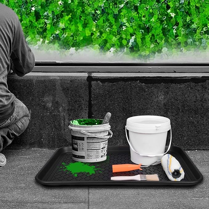 Multi-Purpose Boot Mat, Shoe Mat, Pet Bowl Tray, Waterproof for Indoor and Outdoor Floor Protection, 24" x 15"/2 Pack