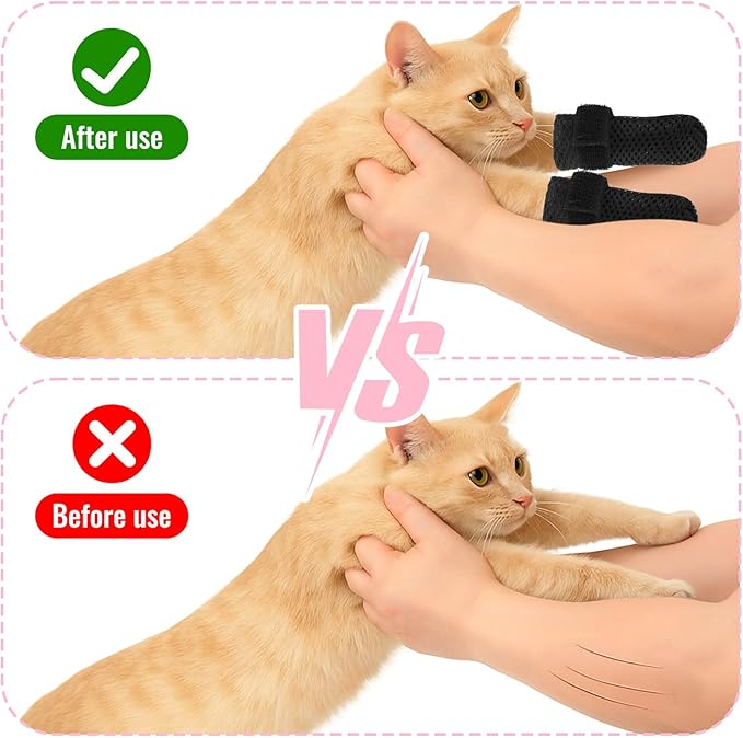4Pcs Cat Shoes, Anti Scratch Cats Claw Covers, 3.62×1.57 Inches Breathable Mesh Nail Caps for Cats Claws, Adjustable Cat Mittens for Pet Bathing Feeding Cutting Nails(Black)