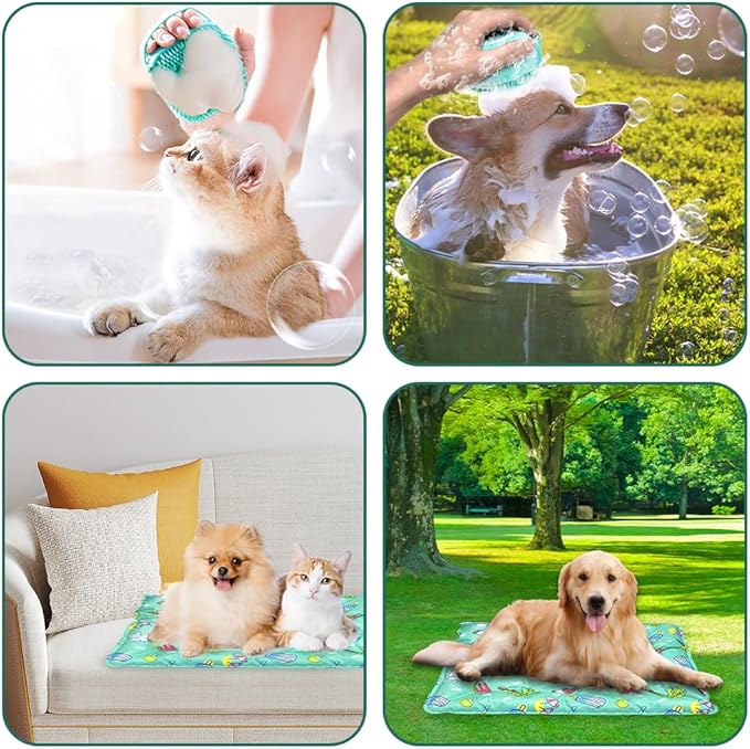 Cooling Bed for Dogs - Cats Cooling Mat Washable Pets Cooling Pad Non-Slip Keep Your Pet Cool in & Outdoor(15.75×19.69in)