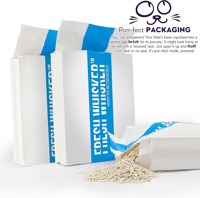 FreshWhisker Tofu Cat Litter, Ultimate Odor Control, Quick and Strong Clumping, Low Dust, Less Tracking, Less Cleanup, Longer Lasting Plant Based 5-in-1 Kitty Litter (Probiotic 16.5 LB Box)