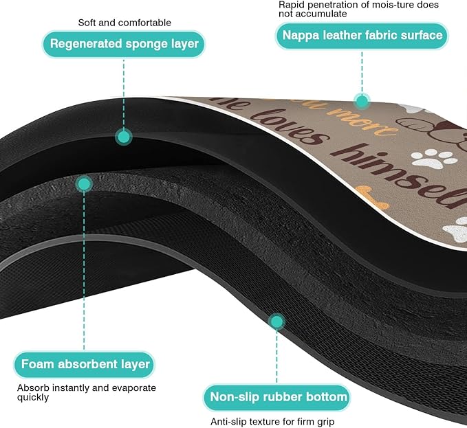 Pet Feeding Mat for Floors Waterproof Dog Mat for Food and Water Absorbent Quick Dry Non Slip mat for Cat Bowls