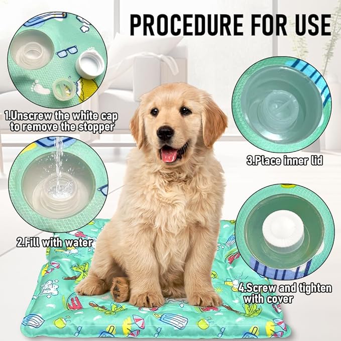 Cooling Bed for Dogs - Cats Cooling Mat Washable Pets Cooling Pad Non-Slip Keep Your Pet Cool in & Outdoor(15.75×19.69in)