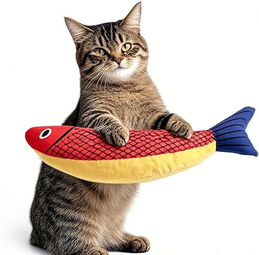 Cat Toys for Bored Indoor Adult Cats - Catnip Toys for Mental Stimulation, Interactive & Durable Kicker Toys for Solo Play, Best for Lazy or Senior Cats (Orange)