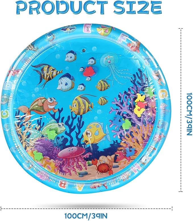 Pet Water Bed, 2025 New 40in Large Dog Water Bed, Thickened Cat Water Mat with Fish, Water Sensory Play Mat for Cats, Durable & Easy-Clean Playmat, Suitable for Indoor Pets