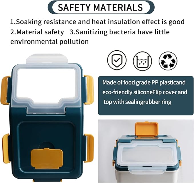 AnRui Large Flour Storage Containers 25Lbs Airtight Rice Storage Container BPA Free Kitchen Pantry Food Storage Bin Sugar Snack Cereal Grain Organizer Box with Wheel, Scoop, 4Pack, Blue