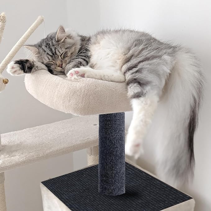 Cat Scratch Couch Furniture Protector, Adhesive Cat Scratch Pad Deterrent for Furniture, DIY Climbing Scratcher for Indoor Cats (Dark Grey, 39.3x15.8 in)