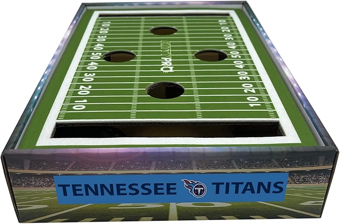 NFL Tennessee Titans Football Field Felt Cat Scratcher & Lounge - Game Day Cat Toy with 2 Jingle Bell Balls