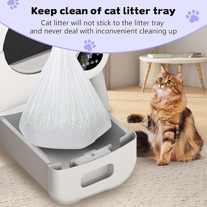 100 Count 26" x 11.8" Cat Litter Box Liners for Fsitego and Fumoi Self Cleaning Litter Box, Extra Thick Heavy Duty Cat Litter Bags Replacement, 3-4 Gallons of Capacity
