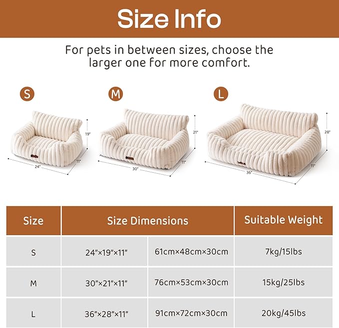 MEWOOFUN Cat Beds for Indoor Cats, Fluffy Cat Couch with Removable Washable Cover, Supportive Small Dog Beds for Puppy & Kitten up to 15 lbs (Blue Gradient, 24x19x12)