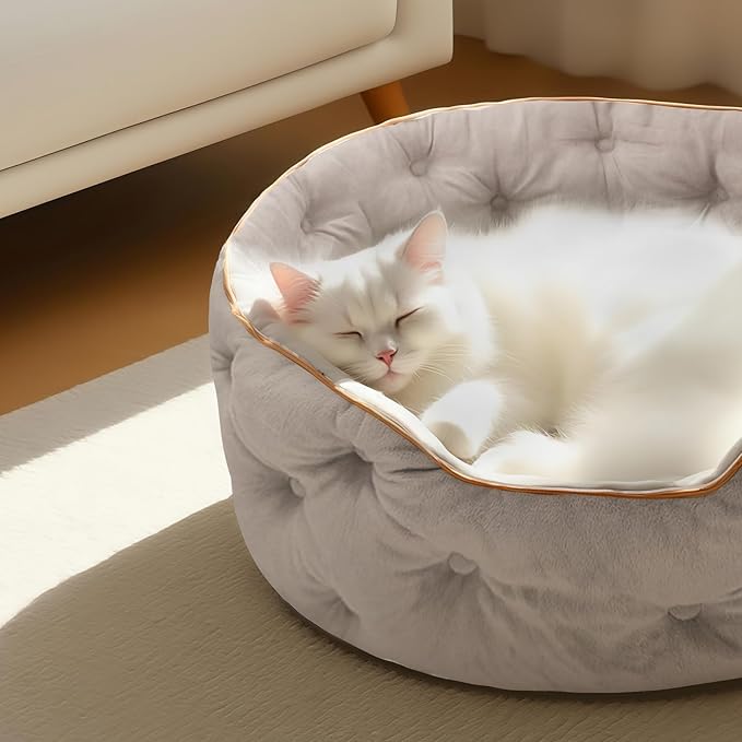 Cute Cat Beds Kitten Beds,Small Dog Beds, Washable Pet Beds for Puppy and Kitty, 20 Inch