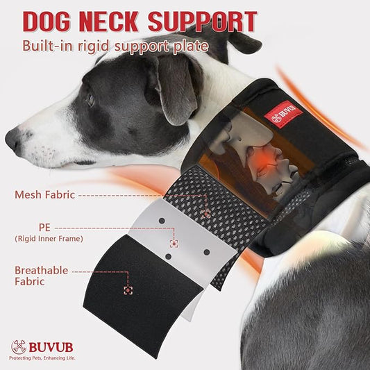 Adjustable Dog Neck Brace for Neck Pain & Injury Relief - Soft & Comfortable Support Collar for Dogs for Recovery After Surgery or Injury(Medium)