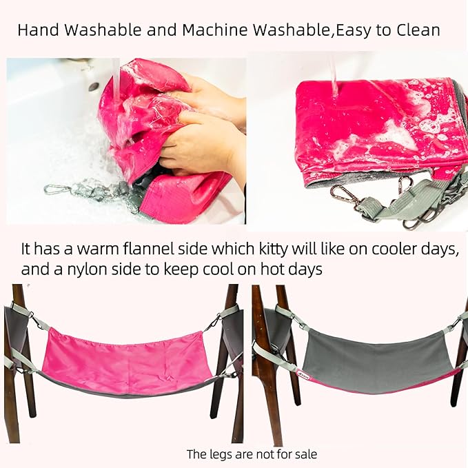 Extra Large Hanging Cat Hammock, Bed & Mat - Washable, Waterproof, Cooling Pad for Cats 26 x 20 inches (XX-Large, Red)