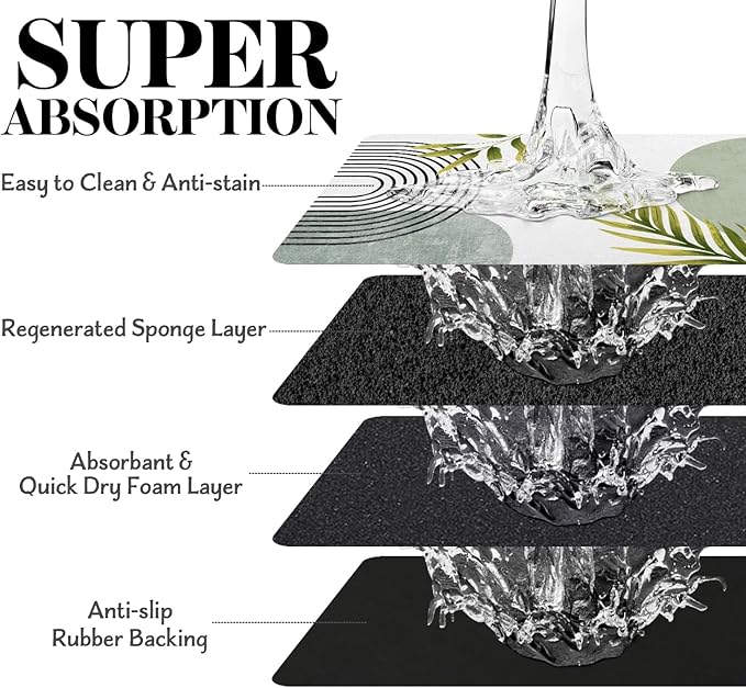 Dog Food Mats for Floors, Absorbent Dog Bowl Mat for Food and Water Dispenser Mat, Quick Dry Cat Food Mat Pet Supplies