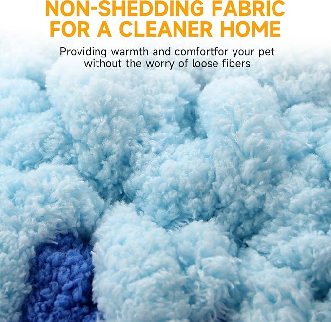 Ombre Gradient Round Cat Bed for Indoor Cats, Chunky Knit Washable & Plush Pet Bed, Cozy Nest with Non-Slip Bottom for Small Medium Cats