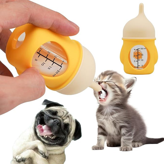Puppy Bottles for Nursing,Kitten Bottles for Nursing,Pet Feeding Bottle,(Yellow- 20ml)
