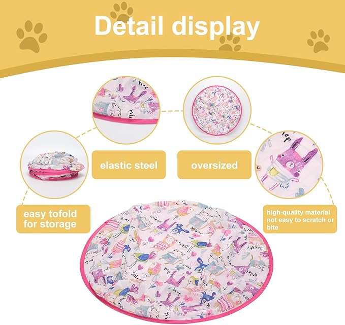 Interactive Cat Toys Ball Self Rolling in Pouch,Hunting Remote Control Simulated Chirping Bird Moving Cat Toy with Mat,Hide and Seek for Indoor Cats Mouse Chasing Games